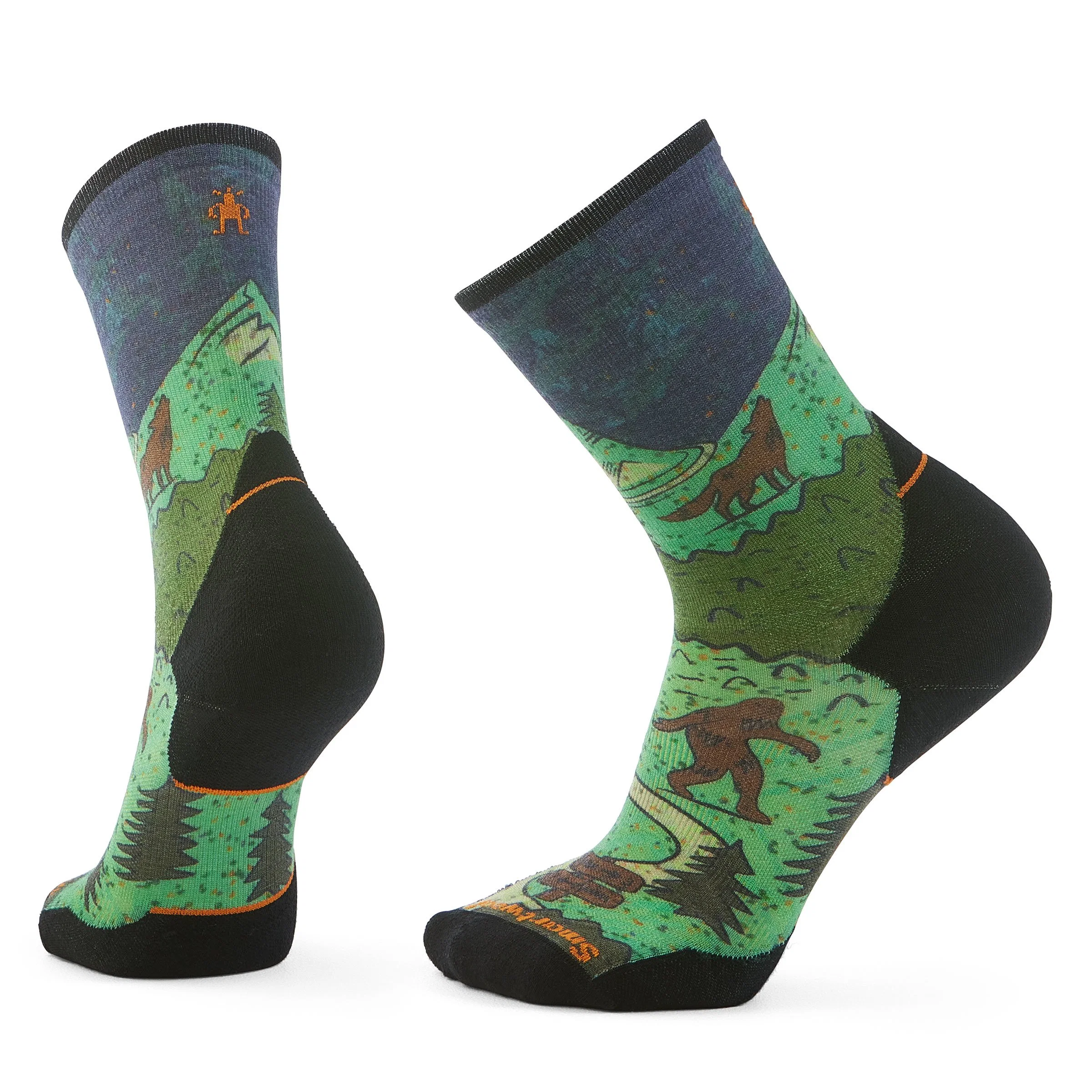 Trail Run Neature Print Crew Socks